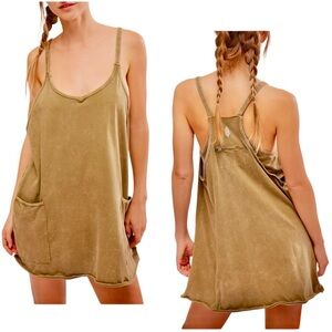 Free People Olive Green Mini Slip Dress